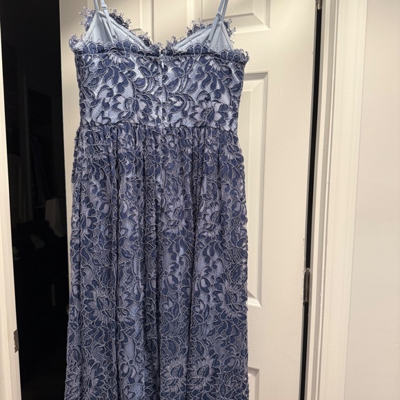 Eliza J Tea Length periwinkle lace dress - Picture 3 of 7